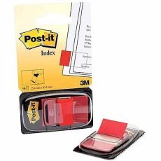 3M Post-it® Index Medium In a Plastic Dispenser, Red, 50 Flags/Dispenser